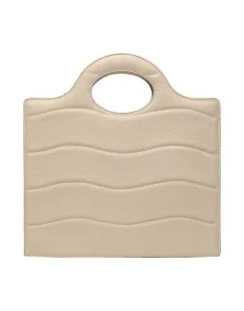 100% leather handbag 8 by YOOX, ivory