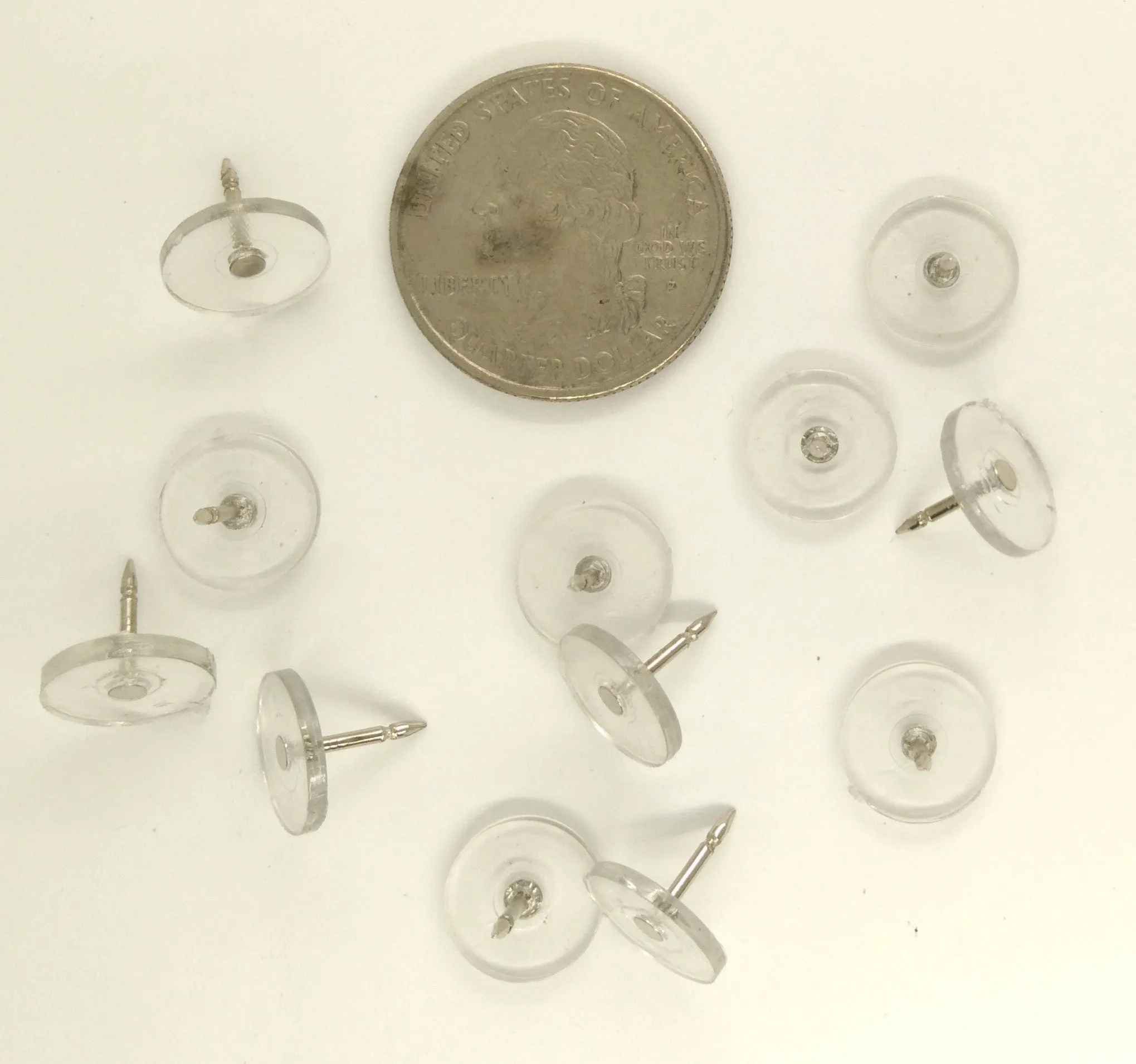 12pc. Pack of Tie Tack Tie Pin Scatter Pin Nail 11mm shaft 10mm PLASTIC Pad 532x