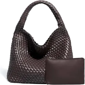 2025 Woven Tote Bag for Women, Extra Large Fashion Shoulder Hobo Bags, Leather Woven Beach Bag, Work Purses for Women