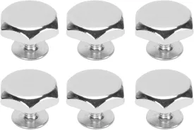 30sets 8mm Nailhead Purse Flat Stud Spike Buckles,Zinc Alloy Brass Studs Screw Back Feet for DIY Crafts Leather Bookbinding (Silver)