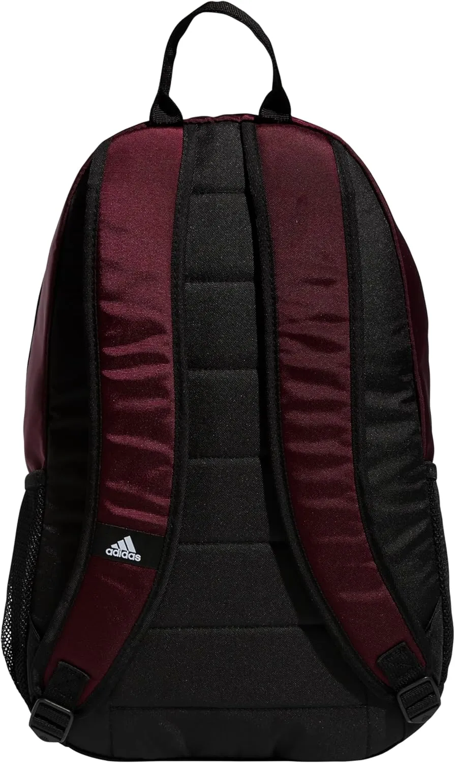 adidas Striker Sports Backpack Durable Athletic Gym Laptop Bag, Team Maroon/Black/White, One Size