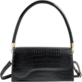 AMHDV Retro Classic Clutch Shoulder Bag Crocodile Pattern Small Crossbody Handbag for Women