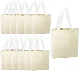 Big Mo's Toys 12 Pack Canvas Tote Bags  DIY Design Your Own Party Favor Pack Tote Canvas Bags
