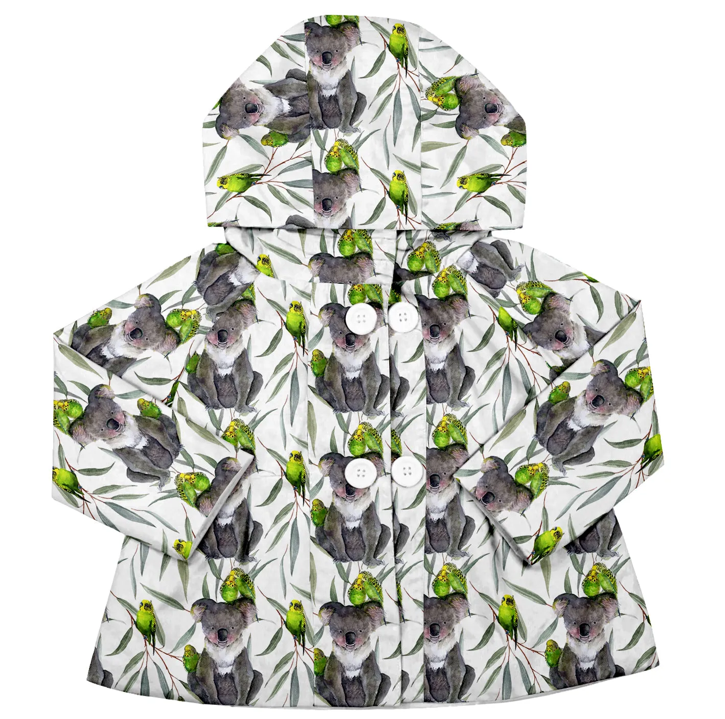Waterproof Koala-Themed Raincoat for Budgies