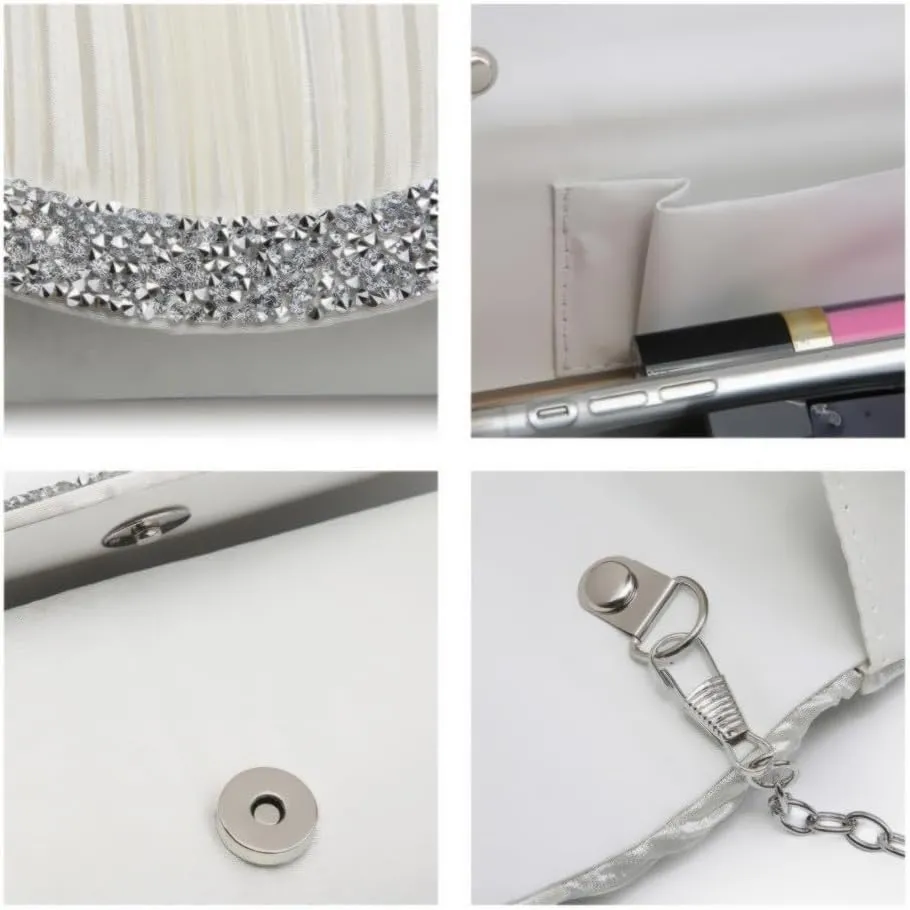 Dasein Clutch Purses for Women Evening Bags Formal Clutches with Rhinestones for Wedding Party Prom Dressy Purse