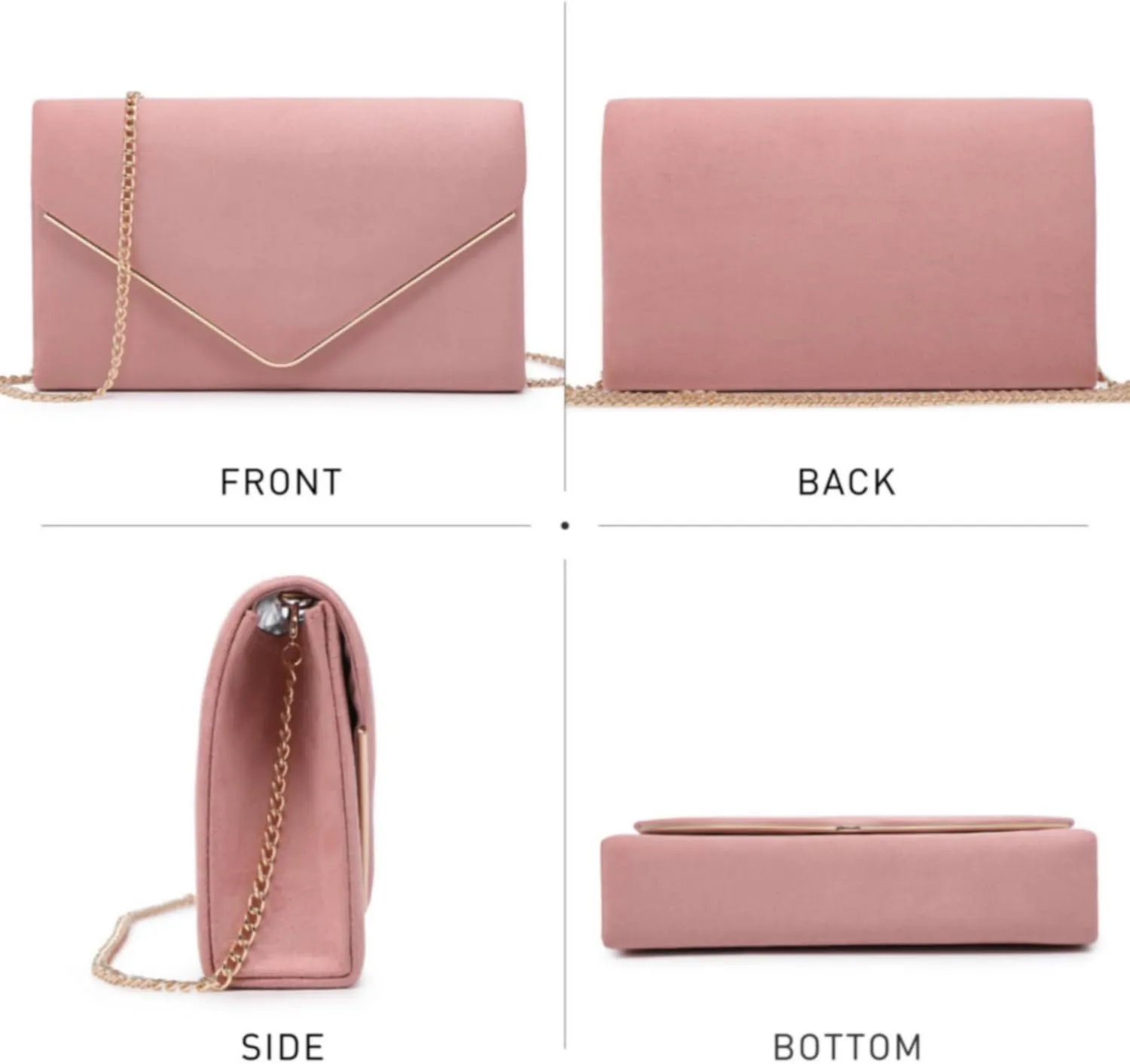 Dasein Women Faux Suede Evening Clutch Bags Formal Party Clutches Wedding Purses Cocktail Prom Clutches