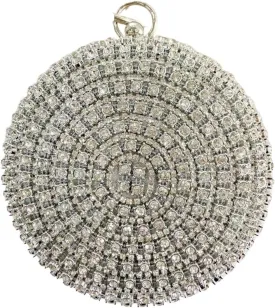 Diamonds Rhinestone Handbag Female Round Top Handle Bags Evening Party Clutches