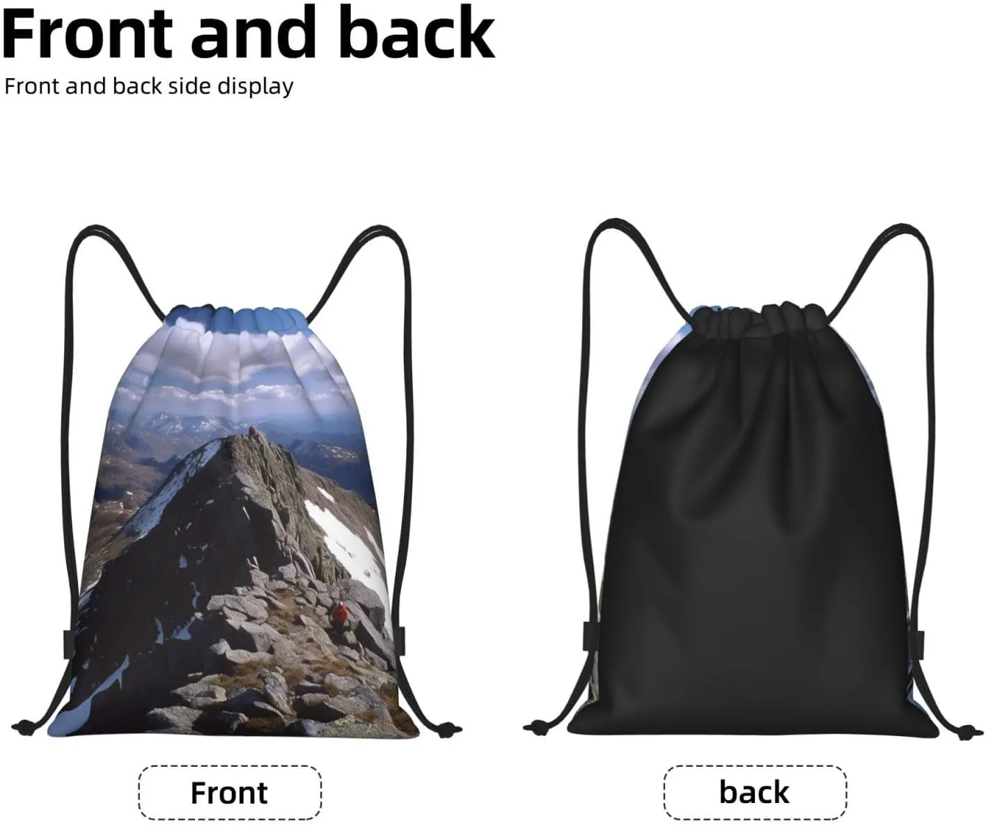 Drawstring Backpack for Women Men Gym Drawstring Bags Summit ridge String Bag Swim Bag