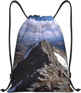 Drawstring Backpack for Women Men Gym Drawstring Bags Summit ridge String Bag Swim Bag