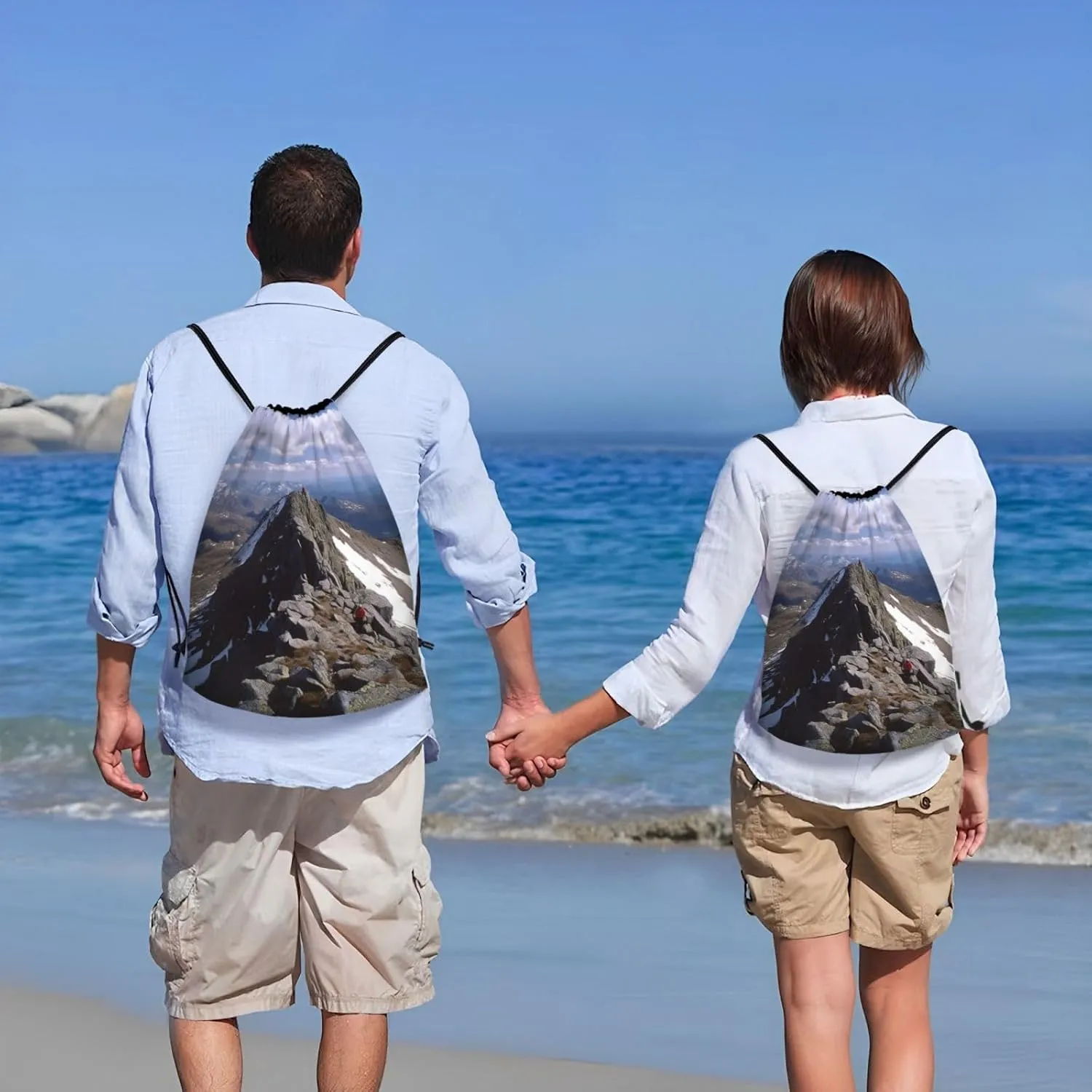 Drawstring Backpack for Women Men Gym Drawstring Bags Summit ridge String Bag Swim Bag
