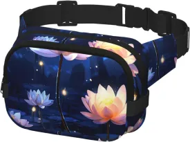 Fanny Pack for Men Women Crossbody Waist Bag Night Flowers Belt Bag with Adjustable Strap Hip Bum Bag