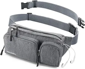 Fanny Pack For Women & Men Cute Waist Bag - Hiking Travel Camp Running - Headphone Hole, Money Belt with 6 Pockets, Strap Extension - Easy Carry Any Phone, Passport, Wallet - Water Resistant Holder