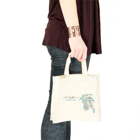 Feather Whimsy Personalized Tote Bag Tote Bag with Gussets Purple
