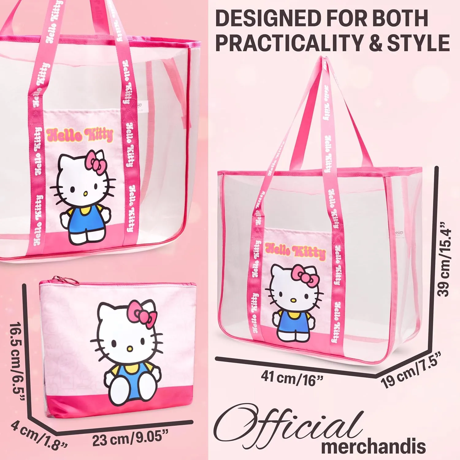 Get Trend Tote Bag for Women Teens Mesh Beach Bag Travel Bags with Small Pouch