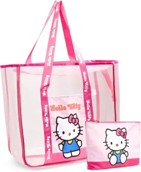 Get Trend Tote Bag for Women Teens Mesh Beach Bag Travel Bags with Small Pouch