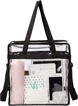 HAOGUAGUA Clear Tote bag 12x12x6 Stadium Approved, Transparent PVC Stadium Security Bag for Work, Sports Games and Concerts