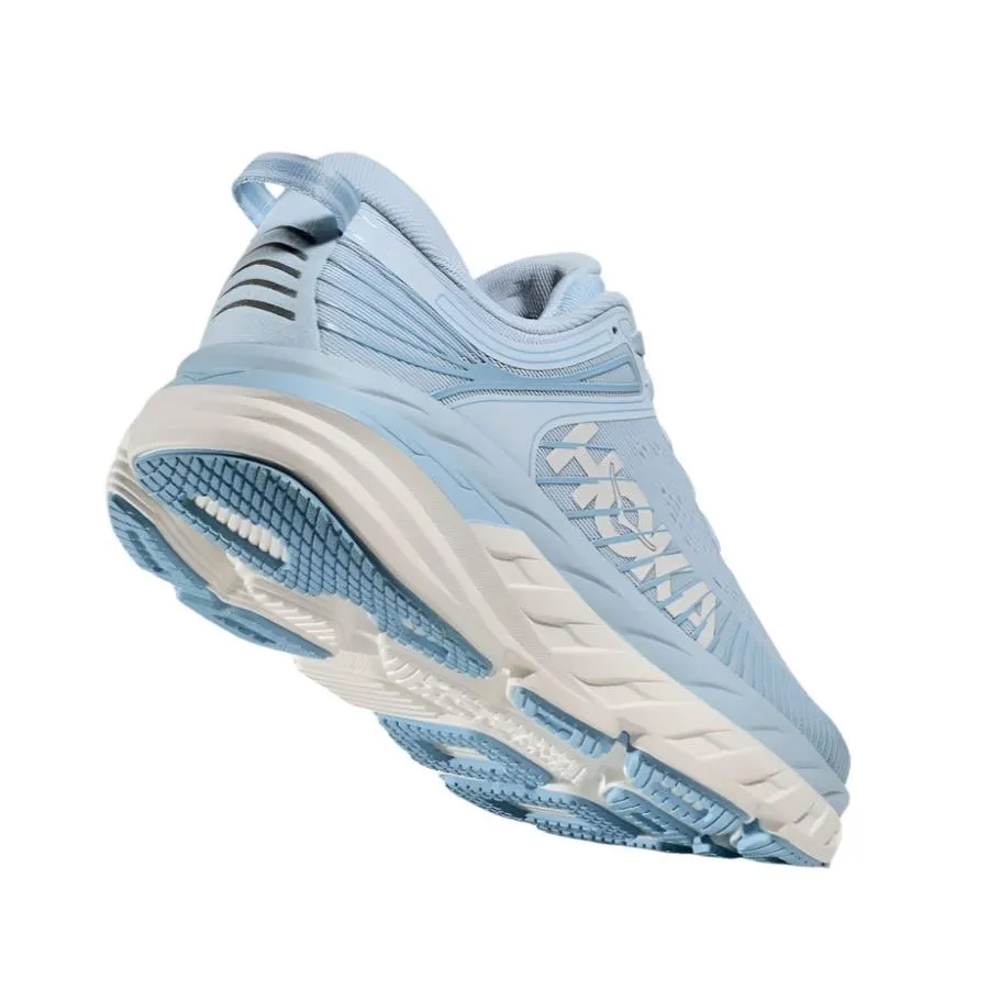 Hoka Womens Bondi 7 Running Shoes in Ice Water/White - Cushioned Comfort & Stylish Design