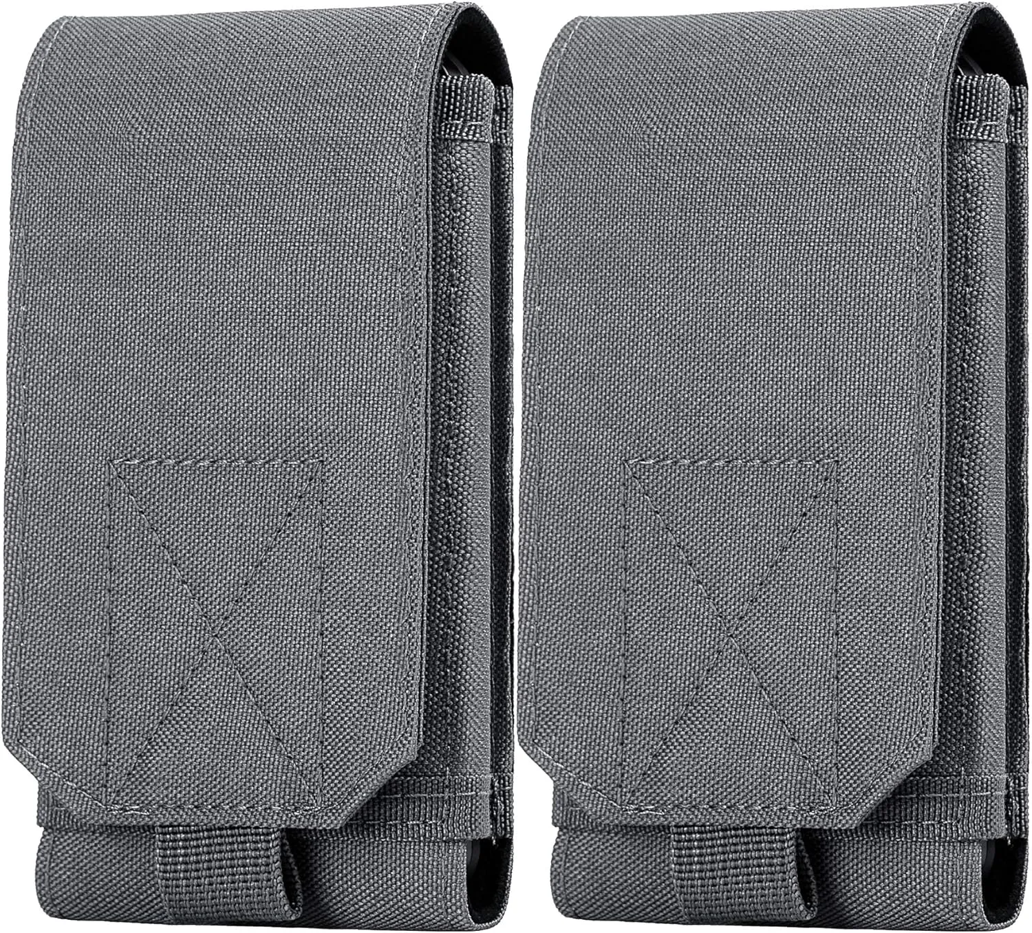IronSeals 2 Pack Tactical Molle Phone Holster Pouch, Universal Belt Waist Bag for iPhone 16 Pro Max/16 Pro/15 Pro Max/14 Pro Max/14 Pro/13 Pro Max/12 Pro Max, Samsung S24/S23/S22/S21, Size L