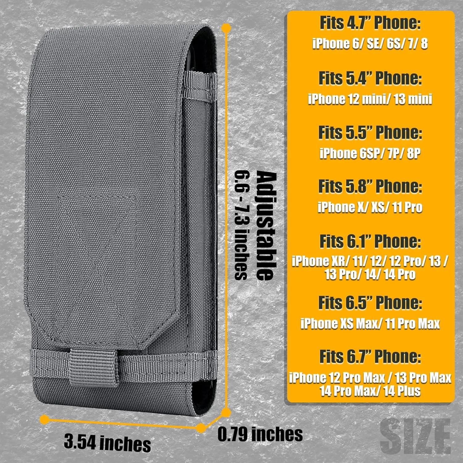 IronSeals 2 Pack Tactical Molle Phone Holster Pouch, Universal Belt Waist Bag for iPhone 16 Pro Max/16 Pro/15 Pro Max/14 Pro Max/14 Pro/13 Pro Max/12 Pro Max, Samsung S24/S23/S22/S21, Size L
