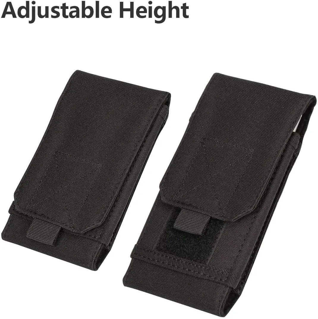 IronSeals 2 Pack Tactical Molle Phone Holster Pouch, Universal Belt Waist Bag for iPhone 16 Pro Max/16 Pro/15 Pro Max/14 Pro Max/14 Pro/13 Pro Max/12 Pro Max, Samsung S24/S23/S22/S21, Size L