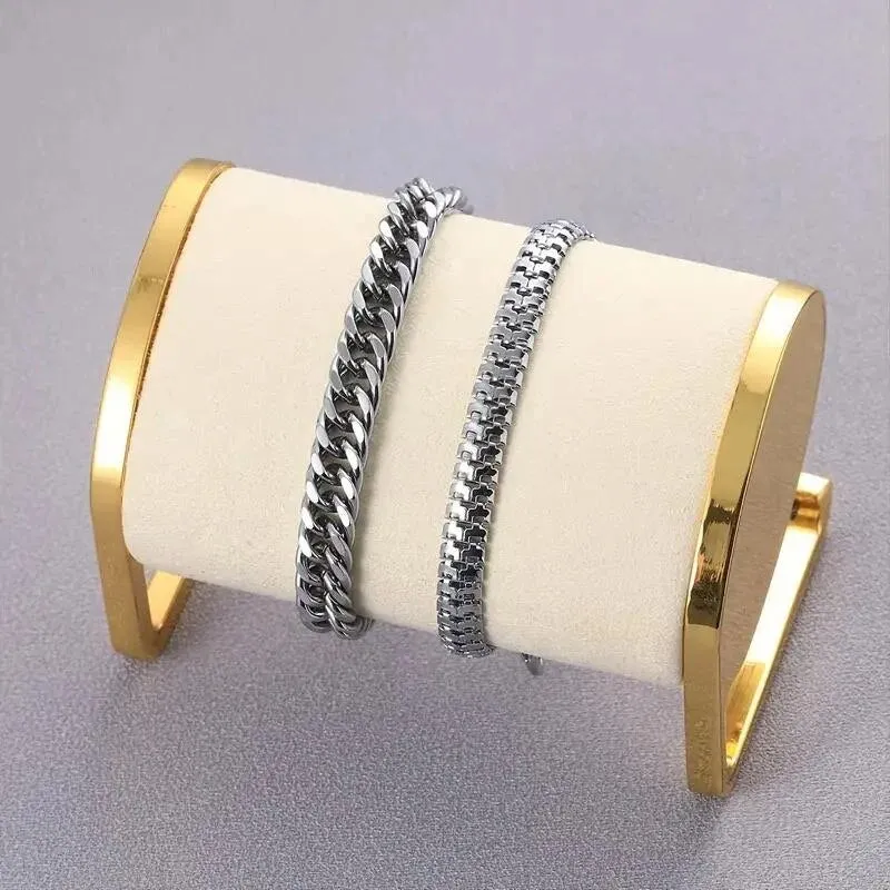 New 2023 stainless steel Hand rope bracelet set men weave bracelet Korean version Student bracelet Couple gift Boys accessories