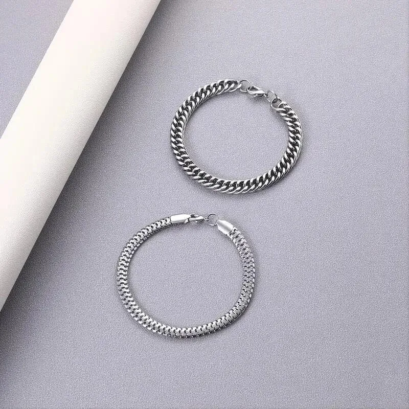 New 2023 stainless steel Hand rope bracelet set men weave bracelet Korean version Student bracelet Couple gift Boys accessories