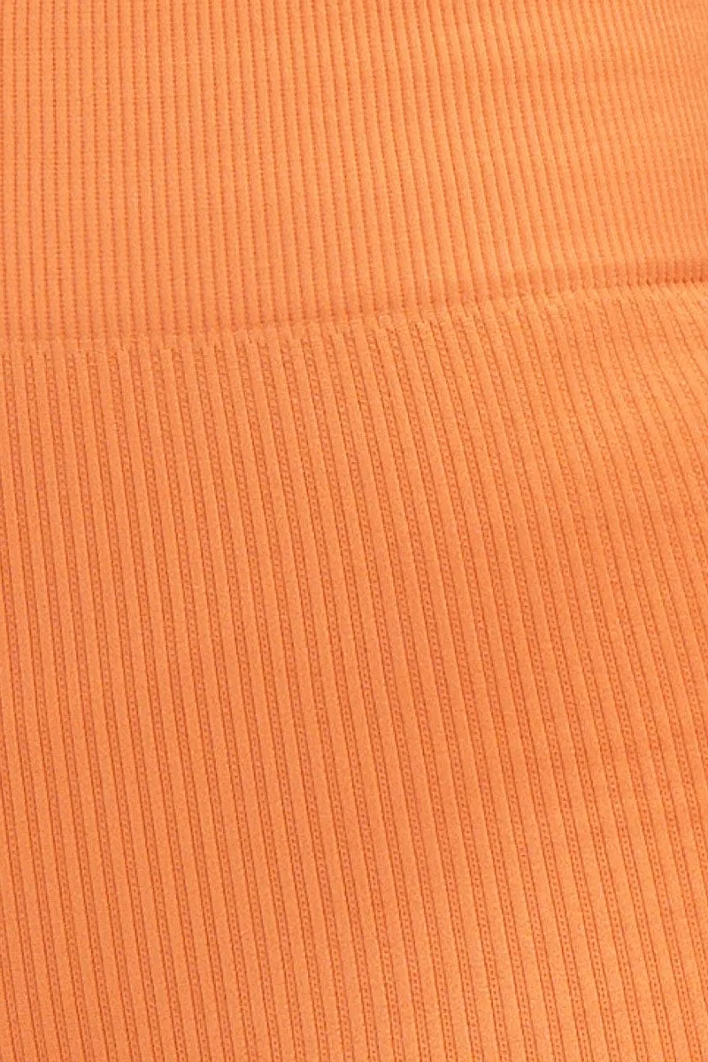 Orange Seamless Activewear Singlet Top