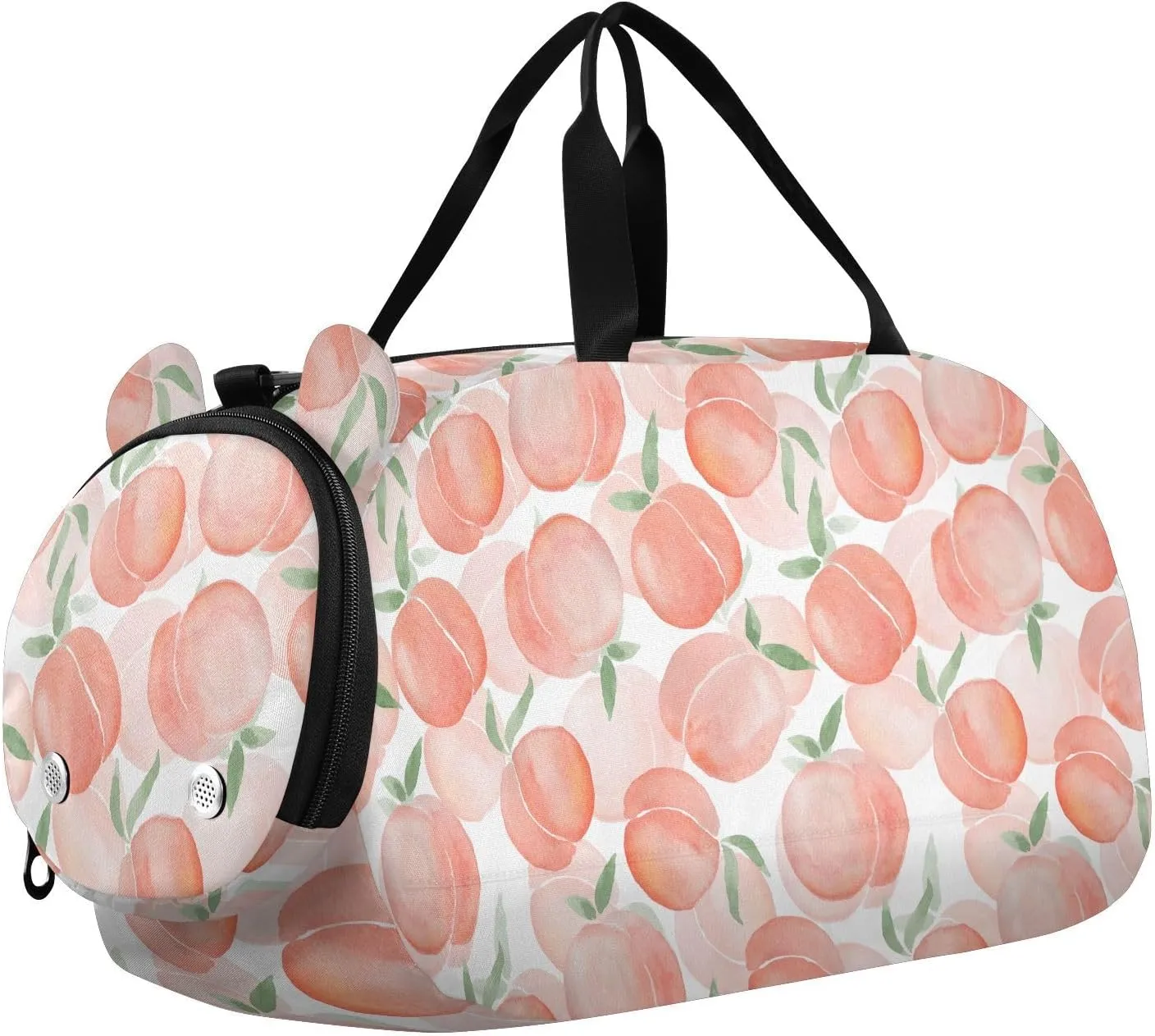 Peaches Kids Duffle Bag cat Travel Bag for Toddler Overnight Duffel Ballet Dance Sport Carry On Weekender Bag with Shoes Compartment for Boys & Girls