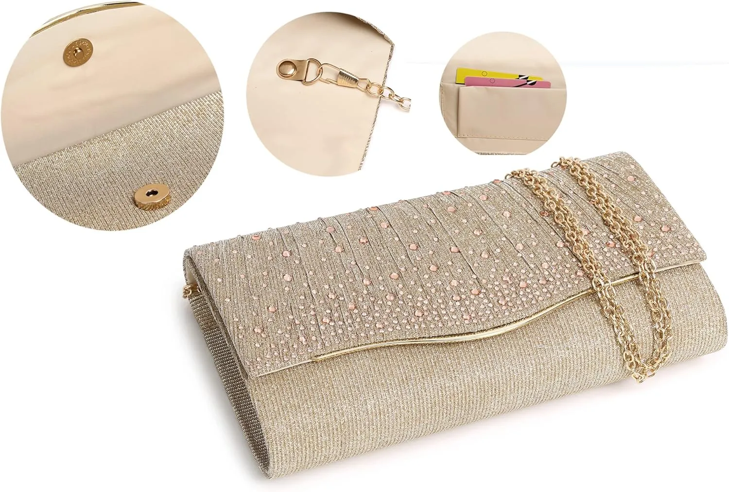 Rhinestone Clutch Purses for Women Purses and Handbags Formal Wedding Party Prom Purse Money Bags Christmas gift.
