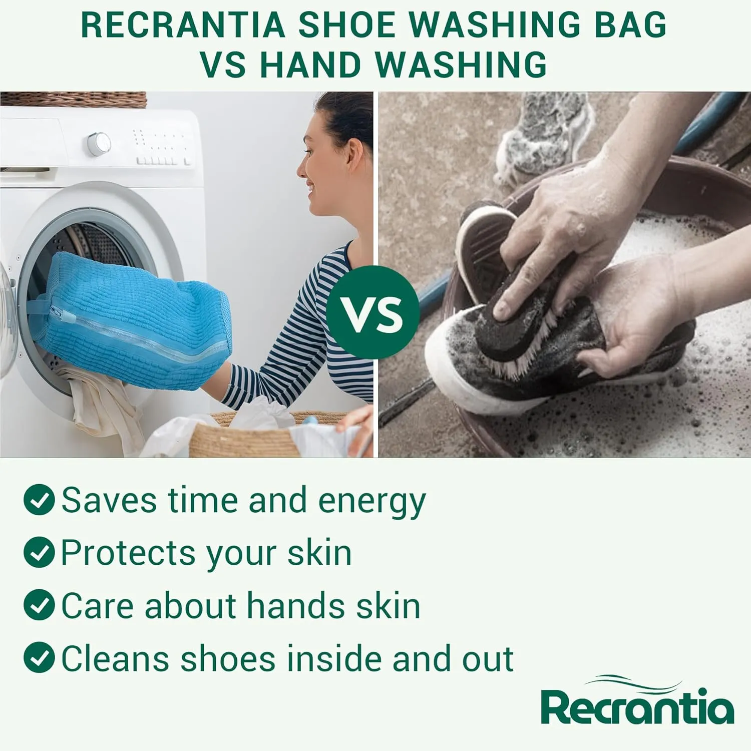 Shoe Washing Machine Bag - Set of 2 Shoe Washing Bags, 360 Deep Clean Shoes Laundry Bag, Reusable Shoe Bag for Washing Machine, Sneaker washing machine bags, Blue
