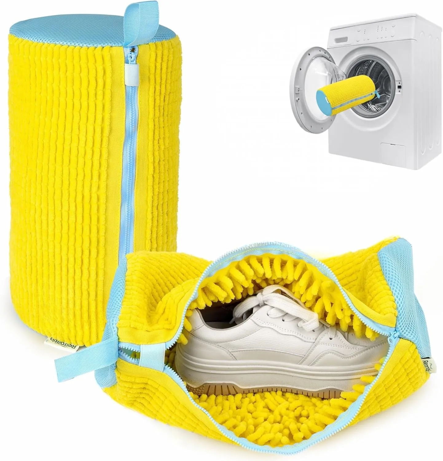 Shoe Washing Machine Bag - Set of 2 Shoe Washing Bags, 360 Deep Clean Shoes Laundry Bag, Reusable Shoe Bag for Washing Machine, Sneaker washing machine bags, Yellow