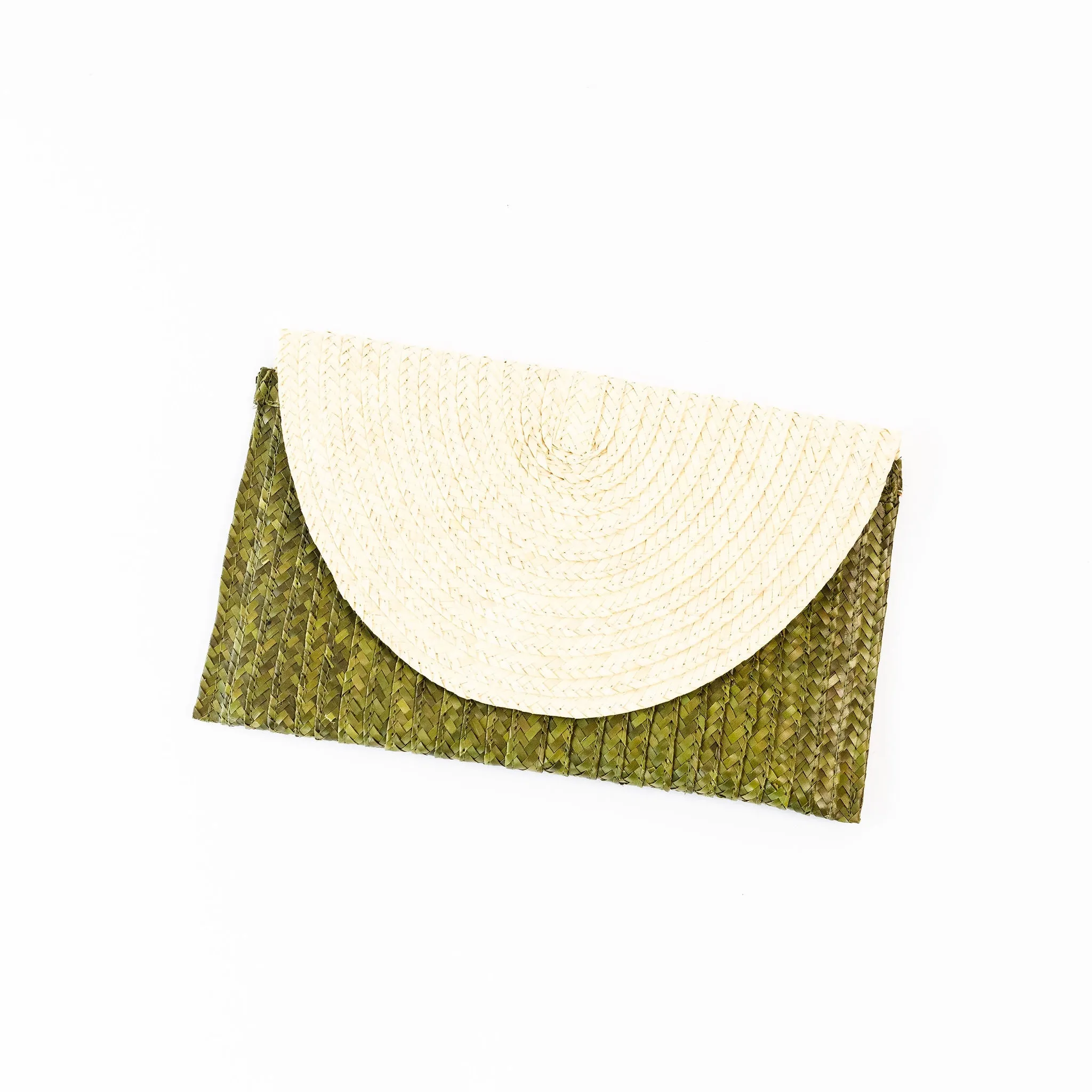 Two Toned Palm Clutch
