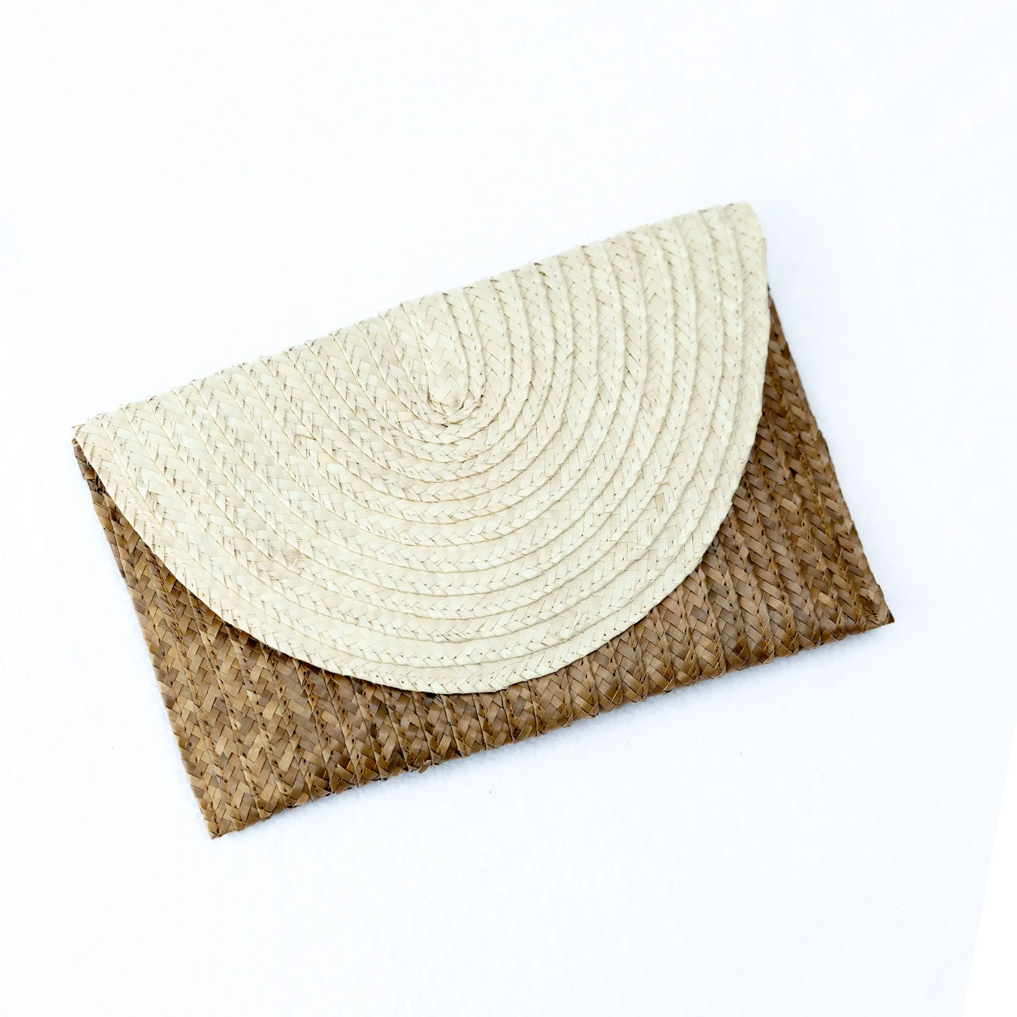 Two Toned Palm Clutch