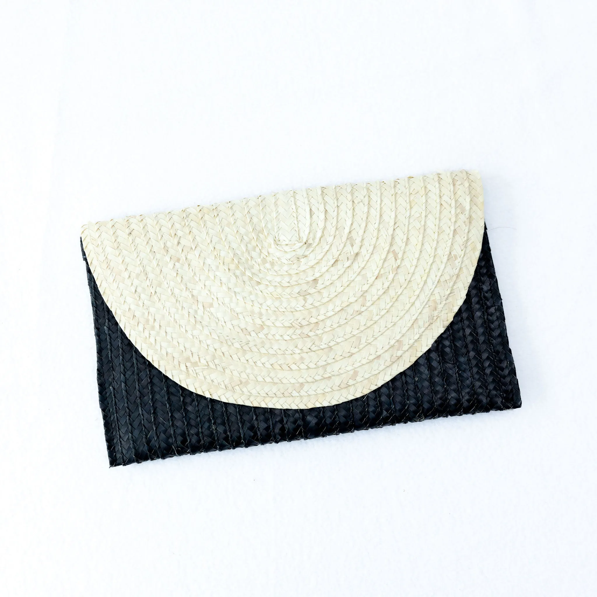 Two Toned Palm Clutch