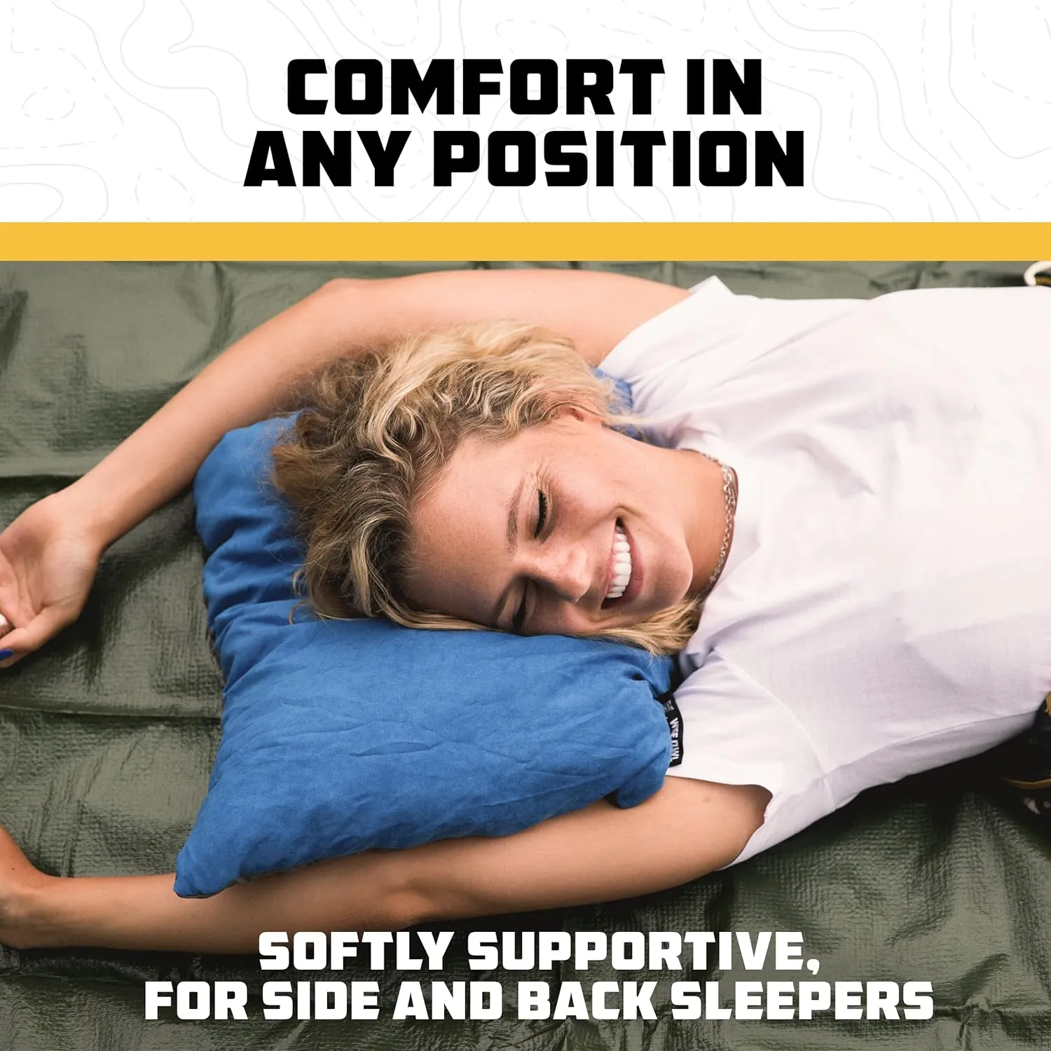 Wise Owl Outfitters Camping Pillow  Memory Foam Travel Pillow for Airplane Sleeping, Hiking, Backpacking & Outdoor Use - Small & Portable for Adults, Car, Camp & Tent