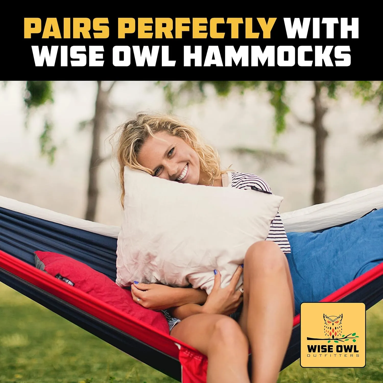 Wise Owl Outfitters Camping Pillow  Memory Foam Travel Pillow for Airplane Sleeping, Hiking, Backpacking & Outdoor Use - Small & Portable for Adults, Car, Camp & Tent