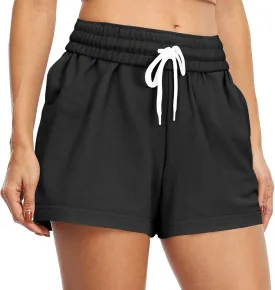 Womens Workout Shorts Lounge Walking Athletic Long Shorts Casual Sweat Shorts Loose Short Pants Beach Vacation Clothes